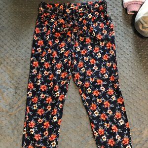 Hollister Joggers - Size S, navy and pink floral print